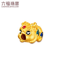 六福珠宝足金硬金珐琅工艺貔貅黄金转运珠定价A03TBA1P0011 金重约0.36克