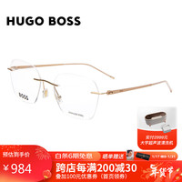 HUGO BOSS雨果博斯光学眼镜框配镜商务型近视眼镜架配度数镜片1401/54 000 金色镜框金色镜腿000