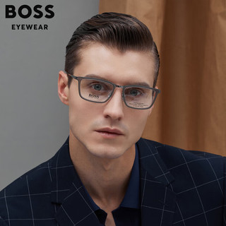 雨果博斯（HUGO BOSS）眼镜框轻巧全框眼镜商务方框眼镜可配近视镜片1242 CDN-透明色