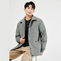 GIORDANO 佐丹奴 外套男秋冬纯色夹棉保暖棉服男士帅气翻领夹克01072697