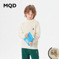 MQD 马骑顿 童装男大童23冬基础百搭保暖毛衣 米白 140cm