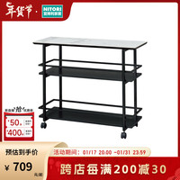 NITORI宜得利家居 家具 现代家用厨房柜 岩板厨房小推车 白色