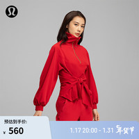露露乐蒙lululemon 丨Tied Waist 女士半拉链运动夹克 LW3FU6S 红色 XS/4