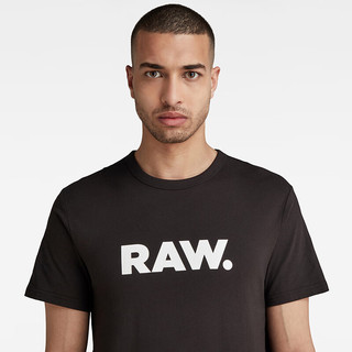 G-STAR RAW2024夏季男士短袖T恤Holorn圆领纯棉打底衫透气舒适D08512 黑色 XS