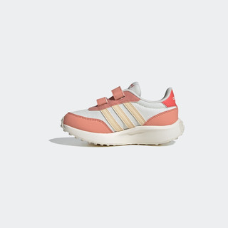 adidas RUN 70s CF K魔术贴休闲运动鞋女小童阿迪达斯轻运动 汉玉白/橙色/浅橘色 38(235mm)