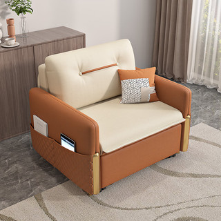 木月沙发床 北欧简约客厅迷你折叠两用科技布单人沙发 定制金