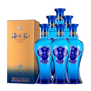 YANGHE 洋河 海之蓝 蓝色经典 52%vol 浓香型白酒 375ml*6瓶 整箱装