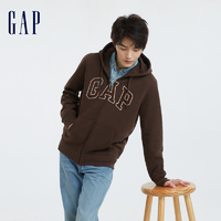 Gap 盖璞 男女装2023新款宽松碳素软磨抓绒卫衣816853连帽外套冬热力感