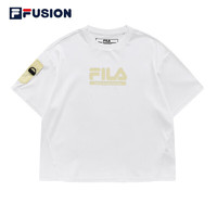 FILA FUSION x WM白山联名斐乐潮牌年夏季短袖T上衣女 标准白 165/66A/M