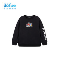 361°童装男童套头卫衣2024年春季中大童卫衣 经典黑 160