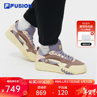 FILA FUSION斐乐潮牌女鞋DESPERADO LOW复古篮球鞋2024春款运动鞋 海狸棕/淡黄色-BP 38