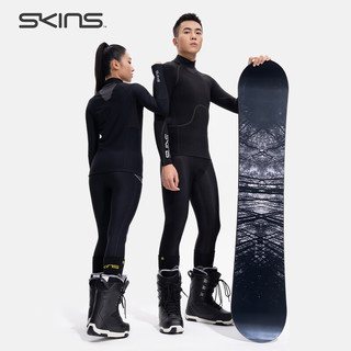 SKINSS3中度压缩 男士滑雪运动套装 压缩衣压缩裤滑雪袜三件套 黑色 XL