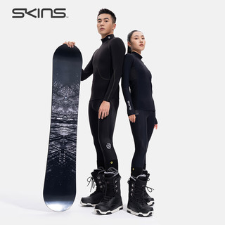 SKINSS3中度压缩 男士滑雪运动套装 压缩衣压缩裤滑雪袜三件套 黑色 M