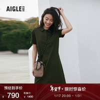 AIGLE艾高春季女士UPF50+防晒防紫外线凉感翻领连衣裙 绿藻色 AK174 34(155/80A)