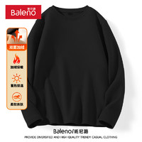 Baleno 班尼路 双面德绒长袖打底衫 黑#纯色 XL