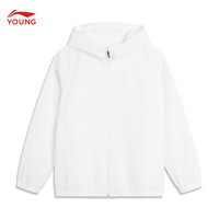 李宁 LI-NING童装儿童外套男大童运动生活系列简约运动风衣YFDU167 标准白-1 160