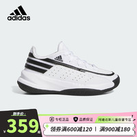 阿迪达斯（adidas）儿童篮球鞋实战团队款FRONT COURT J童鞋男大童运动鞋ID8597白黑 35.5码 3uk/脚长21.5cm