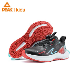 匹克童鞋态极5.0Pro儿童跑步鞋旋钮扣缓震舒适运动鞋 黑色/大红 32