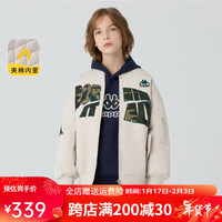 Kappa Kids卡帕POLO衫冬装休闲外套时尚夹克春季加棉保暖儿童外套 白色 120