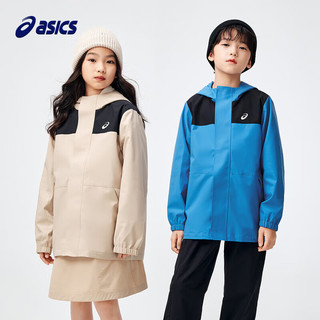 ASICS 亚瑟士 童装儿童外套24春季男女童户外连帽便服外套 蓝色120cm 1406蓝色