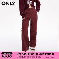 ONLY2024春季时尚潮流宽松工装裤长裤休闲裤女124114015 E17 山楂紫色 155/60A/XS
