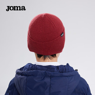 JOMA儿童帽子男女童针织帽冬季保暖加厚跑步登山亲肤百搭包头毛线帽 深红 均码（适合头围53-57cm）