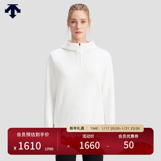 DESCENTE迪桑特 WOMEN’S TRAINING系列女士连帽卫衣冬季 WT-WHITE M (165/84A)