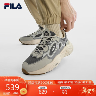 FILA 斐乐MARS 1S+男鞋复古运动鞋2024春季火星鞋跑步鞋 烟灰/鸽子灰-B-QD 41