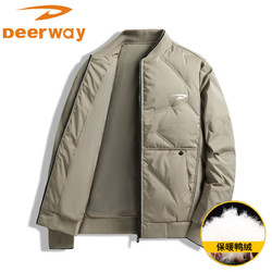 Deerway 德尔惠 羽绒服男冬季外套新款 LG-feifan-2210土黄 XL（125斤-138斤）
