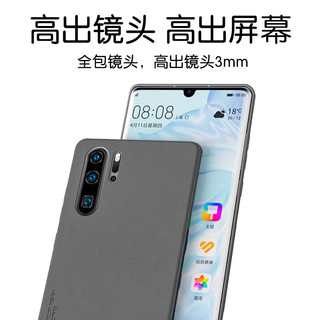 HotFire适用华为p30pro手机壳 huawei p30pro保护套 升级肤感羊巴皮磨砂镜头全包男款女硅胶-烟灰色 全【轻奢·肤感】烟灰色