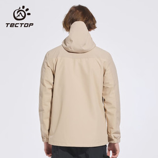 TECTOP 探拓 羽绒内胆冲锋衣男 三合一两件套户外保暖防风登山服 男款沙卡其 M