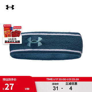 安德玛（UNDERARMOUR）【我可以47】同款Performance训练运动条纹头带1373118 蓝色414 均码,安德玛（UNDERARMOUR）Performance情侣训练运动条纹头带1373118 蓝色414 均码