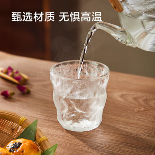 京东京造 日式玻璃冰川纹理杯加厚家用酒杯啤酒杯咖啡杯250ml两只装 冰川杯 两只装