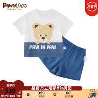 PawinPaw卡通小熊童装2024年夏季亲子款卡通印花休闲短袖套装 儿童 Navy藏青色/59 090