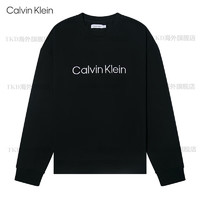 Calvin Klein美国CK CALVIN KLEIN男圆领毛圈卫衣宽松厚实简约套头衫秋冬款 黑色 美码S(120-150斤)