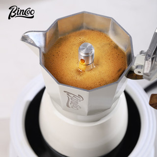 Bincoo双阀摩卡壶家用小型浓缩煮咖啡壶意式萃取咖啡机咖啡器具套装 三代双阀摩卡壶(三件套黑) 200ml