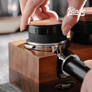 Bincoo 咖啡布粉器套装压粉锤胡桃木可调节高度压粉底座组合咖啡具配件 胡桃木压粉3件套