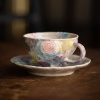 同合日本舞陶馆繁花高档咖啡杯套装可爱女生下午茶茶具茶杯子 花间玫瑰咖啡套杯