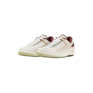 AIR JORDAN 正代系列 Air Jordan 2 Retro Low Cny 男子篮球鞋 FJ3468-100 帆白/杉木红/油绿/金属黄谷/浮石灰/暗队红 41