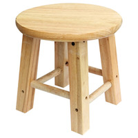 纳仕德 DMQ0300实木凳子小板凳换鞋凳中式加厚方凳 圆凳25CM*25CM高