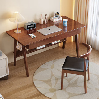 华舟 实木书桌简约小户型家用写字桌台式电脑桌卧室学习桌 1.0米原木色 1.0米原木色单书桌