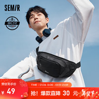 Semir 森马 胸包永久联名男时尚斜挎包腰包女休闲运动包包 黑色90001 均码