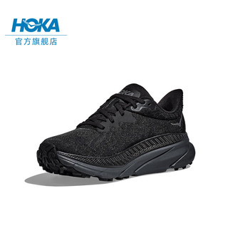 HOKA ONE ONE 男女款秋冬挑战者7全地形款跑鞋CHALLENGER 7户外缓震防滑 黑色/黑色-男 43