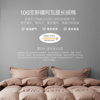 斯诺曼100支贡缎西伯利亚95%白鹅绒羽绒冬被 填充1050g200x230cm【卡】 100支冬被卡其色 200*230cm