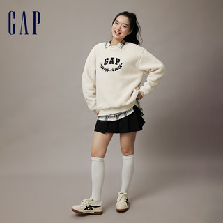 Gap 盖璞 男女装秋冬2023LOGO仿羊羔绒卫衣762596保暖长袖上衣