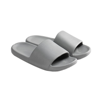 网易严选抗菌皮纹凉拖防滑浴室拖鞋软弹EVA凉拖耐磨轻奢感莫兰迪超轻 浅灰色*男 40~41