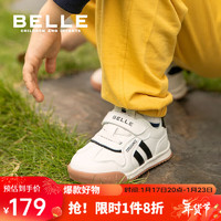 BeLLE 百丽 童鞋春24年儿童运动鞋男女时尚休闲鞋宝宝软底板鞋 黑色23码 黑色-春秋款