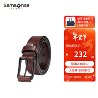 Samsonite 新秀丽 男士皮带都市休闲商务真皮腰带甄选 NQ1 深棕色NQ1*33003