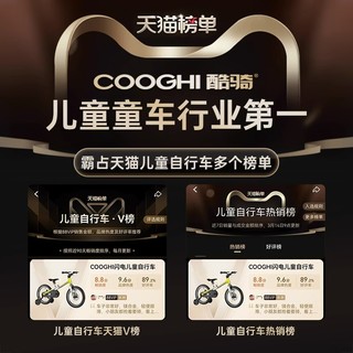 COOGHI 酷骑 迅猛龙儿童自行车男女脚踏车3-6-12岁小孩辅助轮20寸F1