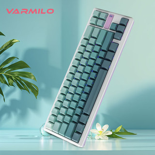 阿米洛（Varmilo） 阿米洛金属 Sword68 机械键盘 金属键盘 办公键盘 游戏键盘 蓝青(cyan)侧壳透光68键三模臻悦轴